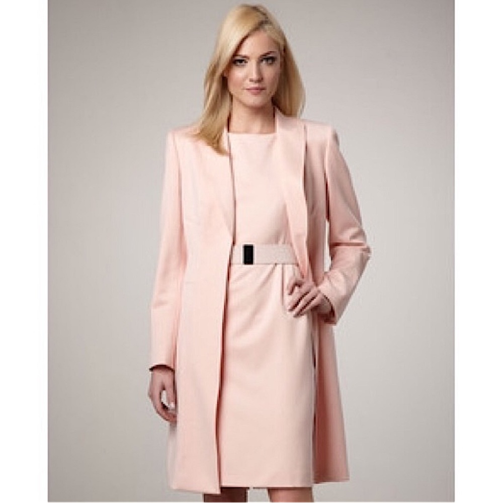Albert Nipon🌸Soft Pink Professional Long Blazer Jacket Sz 10